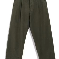 HANSEN GARMENTS BOBBY | Super Wide Pleated Trousers | Dark Green