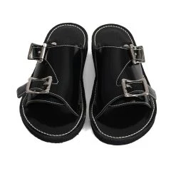 FERKER CALF LEATHER SANDAL | Buckle Sandal | Black