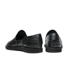 Chamula Cancun Leather Huarache | Slip On Vegetable Tanned Sandals | Black -PUMA Shop cancun leather huarache slip on vegetable tanned sandals black chamula 781108