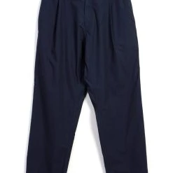 PUMA Shop 24 HANSEN GARMENTS EIGIL | Light Wide Cut Summer Trousers | Navy