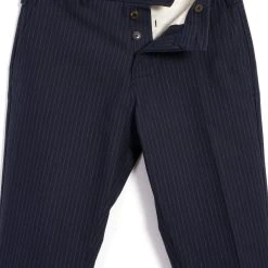 HANSEN GARMENTS FINN | Side Buckle Regular Trousers | Blue Pin -PUMA Shop finn side buckle regular trousers blue pin hansen garments 596118
