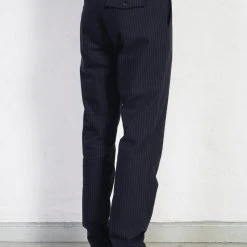 HANSEN GARMENTS FINN | Side Buckle Regular Trousers | Blue Pin -PUMA Shop finn side buckle regular trousers blue pin hansen garments 814036