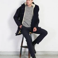 HANSEN GARMENTS FINN | Side Buckle Regular Trousers | Blue Pin -PUMA Shop finn side buckle regular trousers blue pin hansen garments 888321