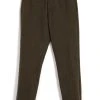 HANSEN GARMENTS FINN | Side Buckle Regular Trousers | Brown Herringbone