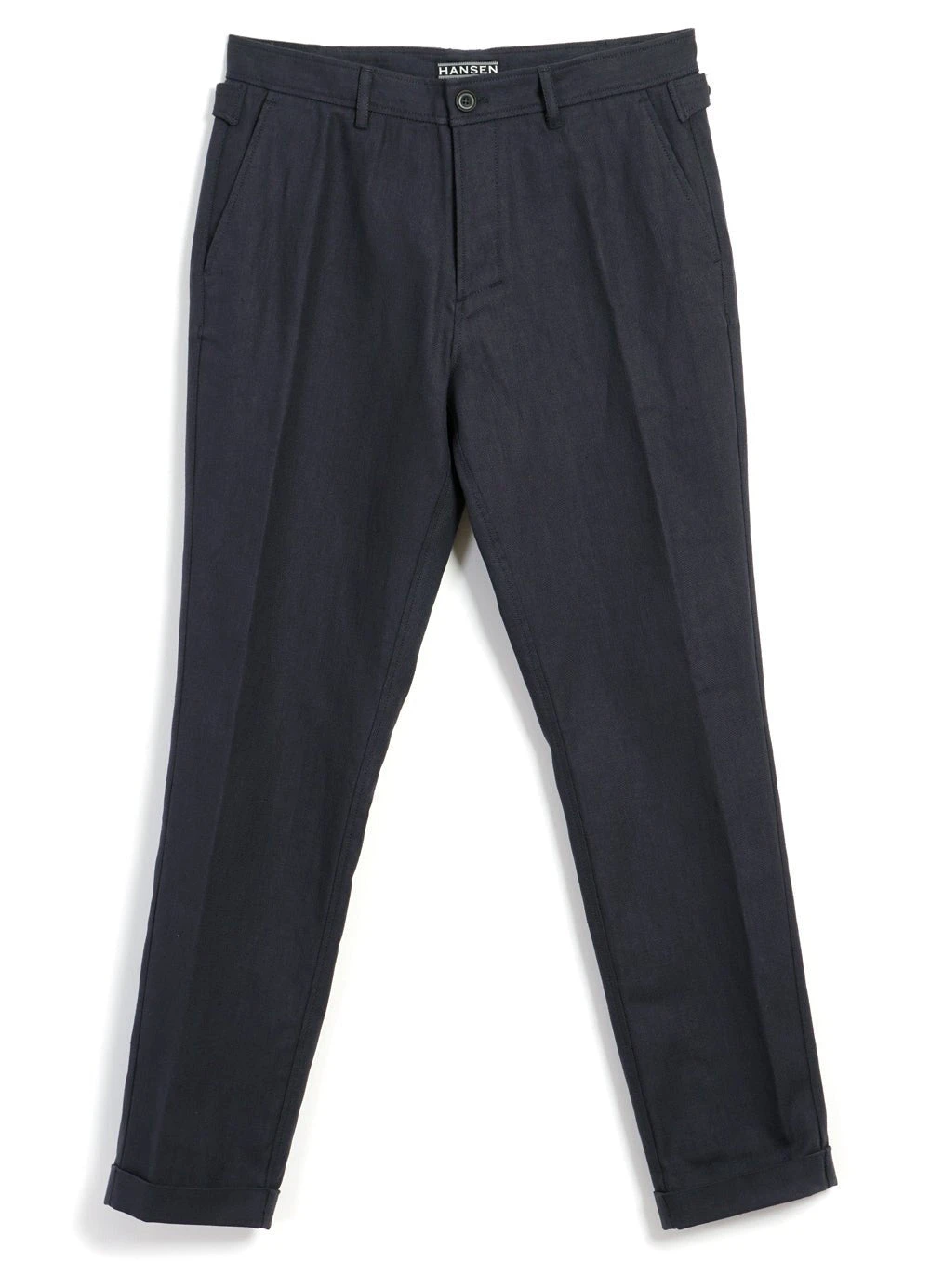HANSEN GARMENTS FINN | Side Buckle Regular Trousers | Dark Blue 1 HANSEN GARMENTS FINN | Side Buckle Regular Trousers | Dark Blue