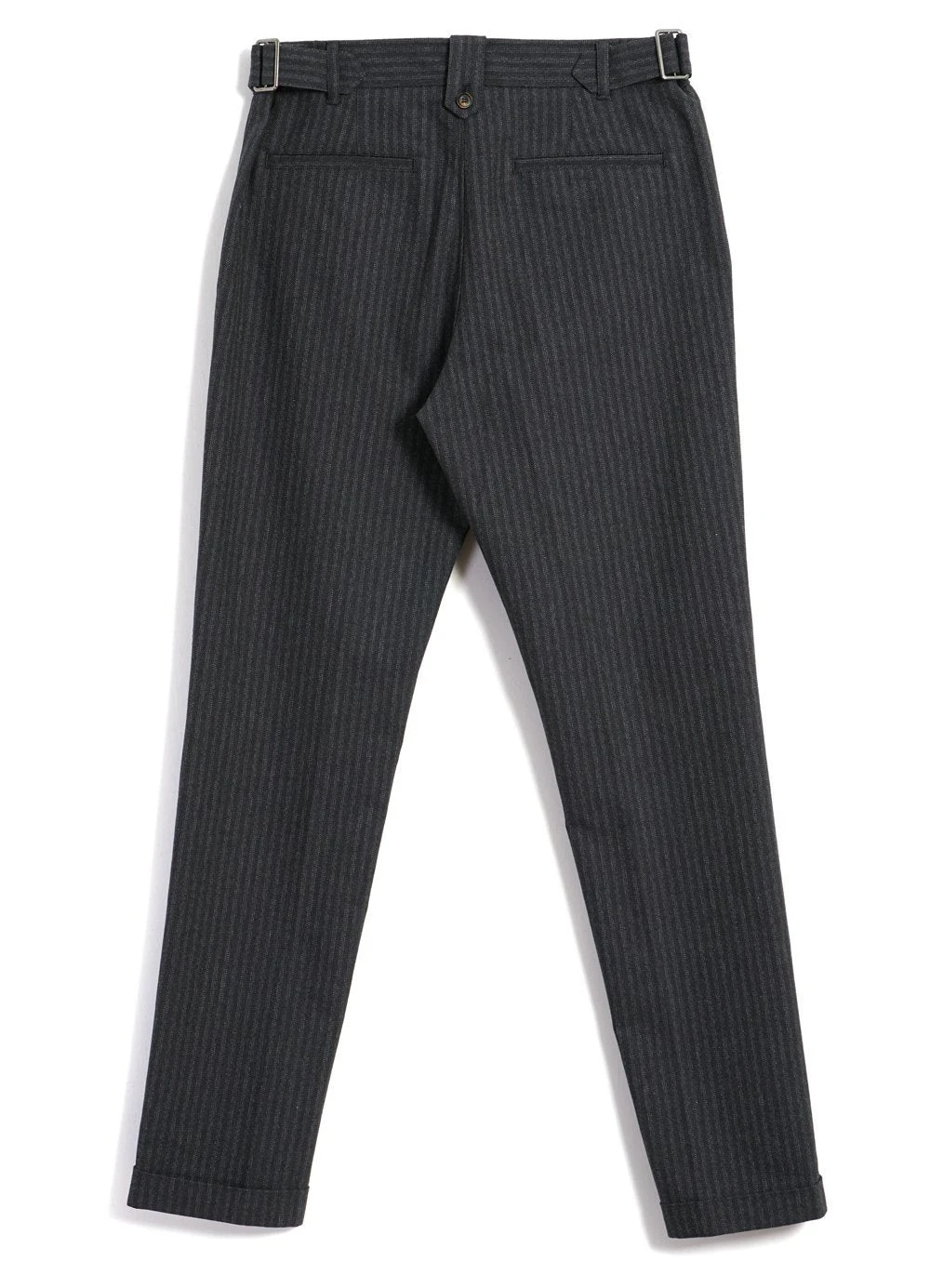 HANSEN GARMENTS FINN | Side Buckle Regular Trousers | Grey Pin 4 HANSEN GARMENTS FINN | Side Buckle Regular Trousers | Grey Pin – Bild 4