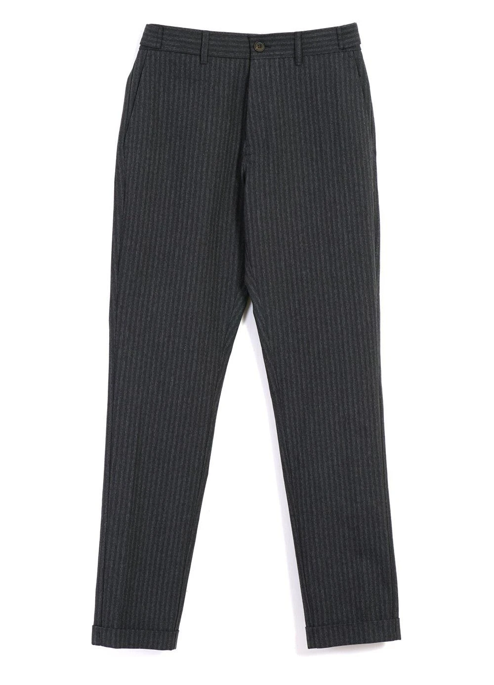 HANSEN GARMENTS FINN | Side Buckle Regular Trousers | Grey Pin 1 HANSEN GARMENTS FINN | Side Buckle Regular Trousers | Grey Pin