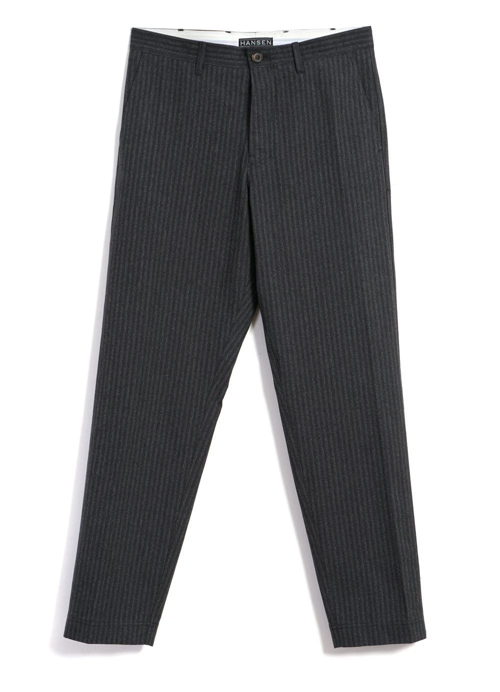 HANSEN GARMENTS KIAN | Cinch Back Wide Trousers | Grey Pin 1 HANSEN GARMENTS KIAN | Cinch Back Wide Trousers | Grey Pin