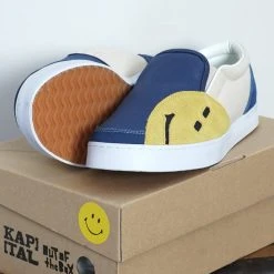 KAPITAL RAIN SMILE | Slop On Shoes | Ecru X Blue -PUMA Shop rain smile slop on shoes ecru x blue kapital 478093