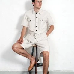 HANSEN GARMENTS ROBIN | Super Wide Pleated Shorts | Flax Nature -PUMA Shop robin super wide pleated shorts flax nature hansen garments 724811