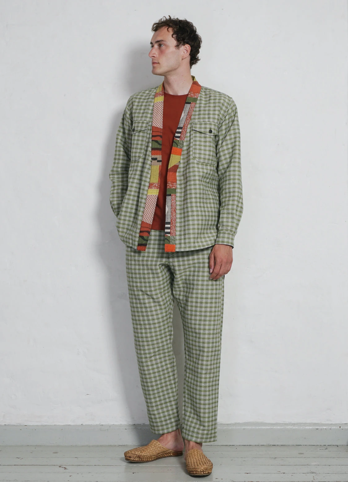 HANSEN GARMENTS TYGE | Wide Cut Cropped Trousers | Sashiko Green 4 HANSEN GARMENTS TYGE | Wide Cut Cropped Trousers | Sashiko Green – Bild 4