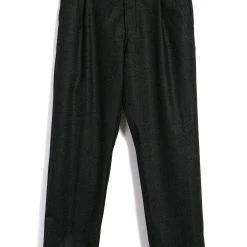 HANSEN GARMENTS SUNE | Pleated Wide Cut Trousers | Black Marble