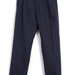 HANSEN GARMENTS SUNE | Pleated Wide Cut Trousers | Blue Pin