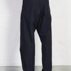 HANSEN GARMENTS SUNE | Pleated Wide Cut Trousers | Blue Pin -PUMA Shop sune pleated wide cut trousers blue pin hansen garments 754757