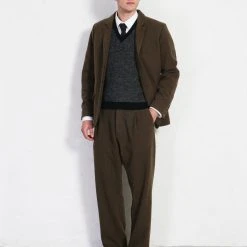 HANSEN GARMENTS SUNE | Pleated Wide Cut Trousers | Brown Herringbone 13 HANSEN GARMENTS SUNE | Pleated Wide Cut Trousers | Brown Herringbone -PUMA Shop sune pleated wide cut trousers brown herringbone hansen garments 255264