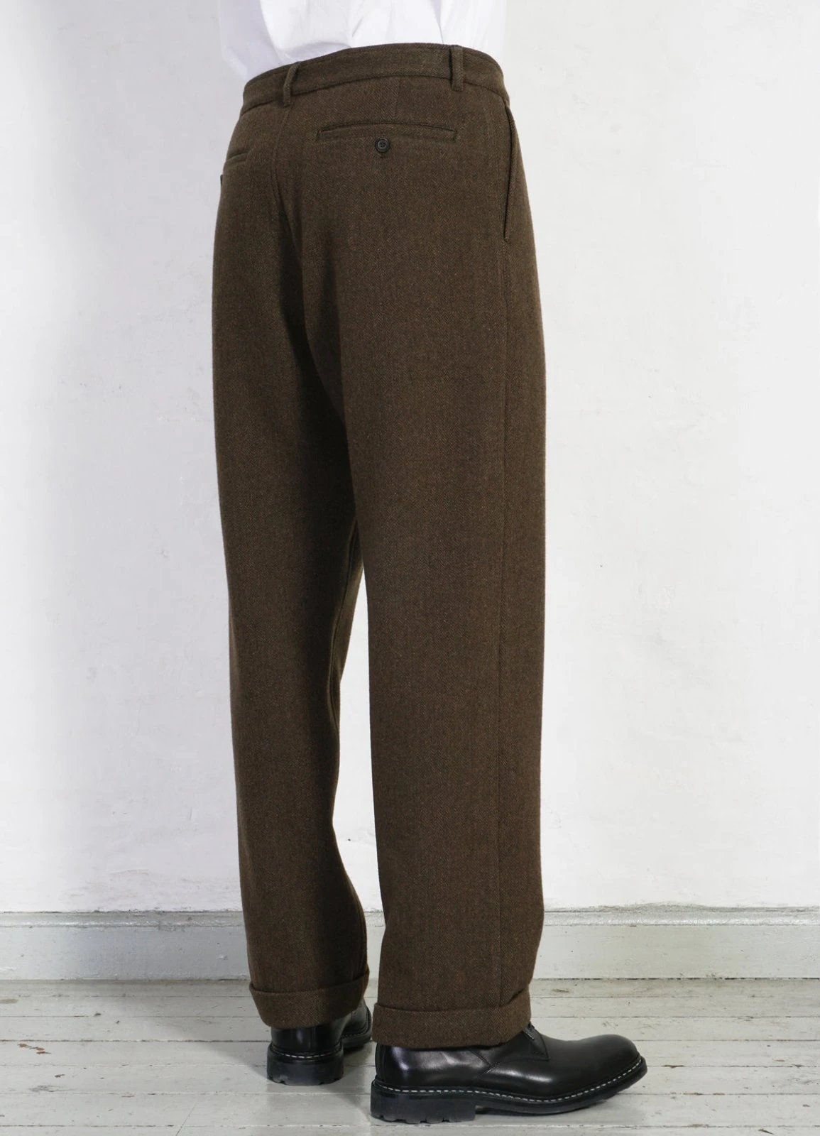 HANSEN GARMENTS SUNE | Pleated Wide Cut Trousers | Brown Herringbone 8 HANSEN GARMENTS SUNE | Pleated Wide Cut Trousers | Brown Herringbone – Bild 8