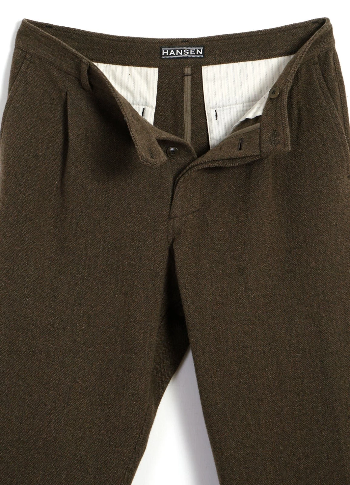 HANSEN GARMENTS SUNE | Pleated Wide Cut Trousers | Brown Herringbone 7 HANSEN GARMENTS SUNE | Pleated Wide Cut Trousers | Brown Herringbone – Bild 7