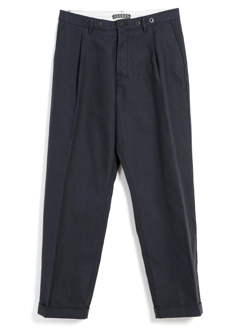 HANSEN GARMENTS SUNE | Pleated Wide Cut Trousers | Dark Blue 1 HANSEN GARMENTS SUNE | Pleated Wide Cut Trousers | Dark Blue