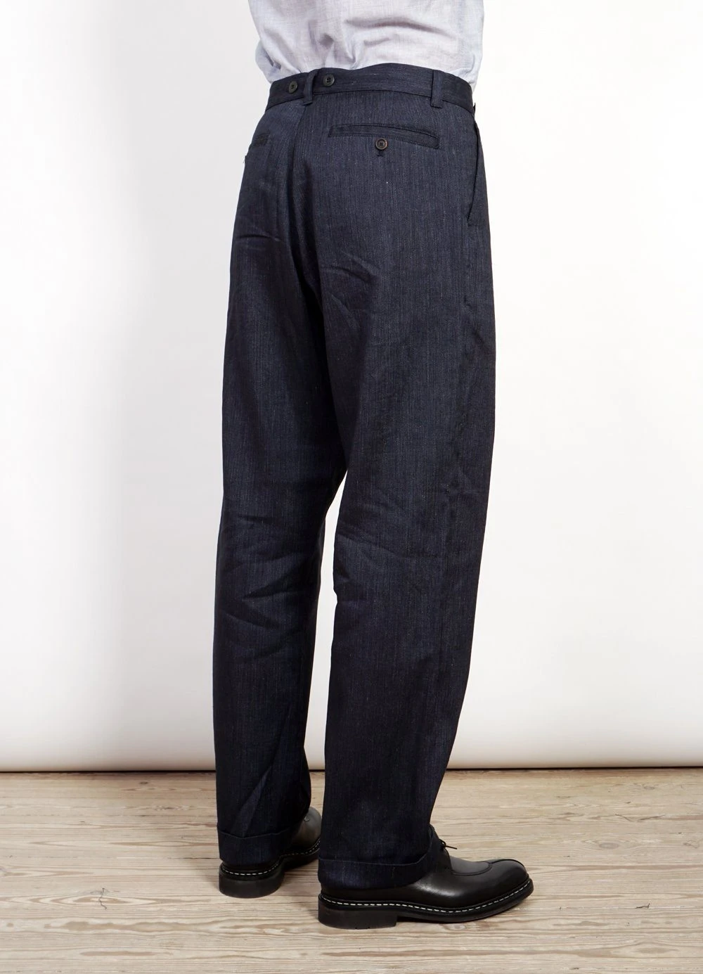 HANSEN GARMENTS SUNE | Pleated Wide Cut Trousers | Navy Melange 5 HANSEN GARMENTS SUNE | Pleated Wide Cut Trousers | Navy Melange – Bild 5