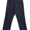 HANSEN GARMENTS SUNE | Pleated Wide Cut Trousers | Navy Melange