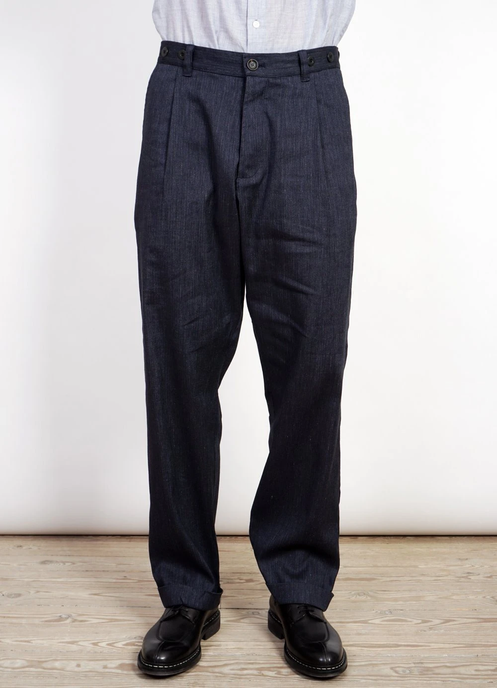 HANSEN GARMENTS SUNE | Pleated Wide Cut Trousers | Navy Melange 2 HANSEN GARMENTS SUNE | Pleated Wide Cut Trousers | Navy Melange – Bild 2